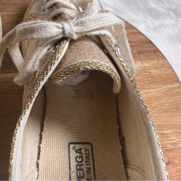 Superga Metallic Gold Made in Italy Sneakers Size EU 38 - Picture 9 of 10
